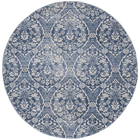 Safavieh 5 x 5 ft. Brentwood Power Loomed Round Area Rug; Navy & Light Grey BNT860M-5R